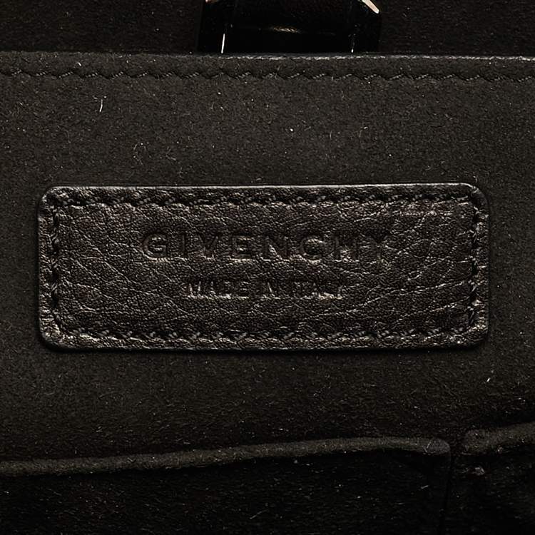 Pre Owned Givenchy Black Leather Shark Tooth Top Handle Bag