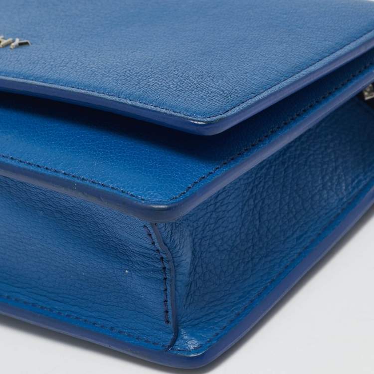 Pre Owned Givenchy Blue Leather Pandora Wallet on Chain