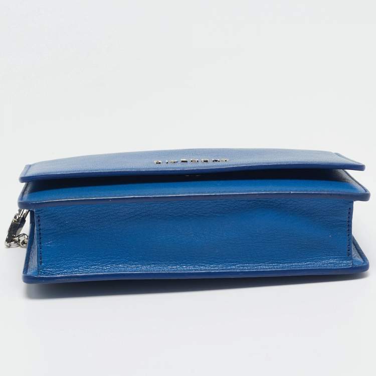 Pre Owned Givenchy Blue Leather Pandora Wallet on Chain