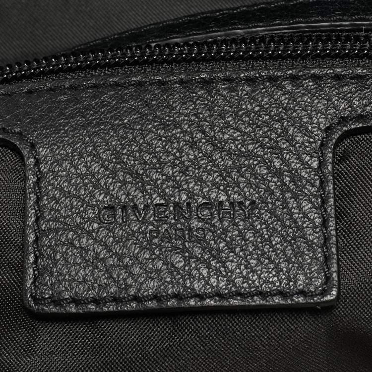 Pre Owned Givenchy Black Leather and Nylon Lion Print Backpack