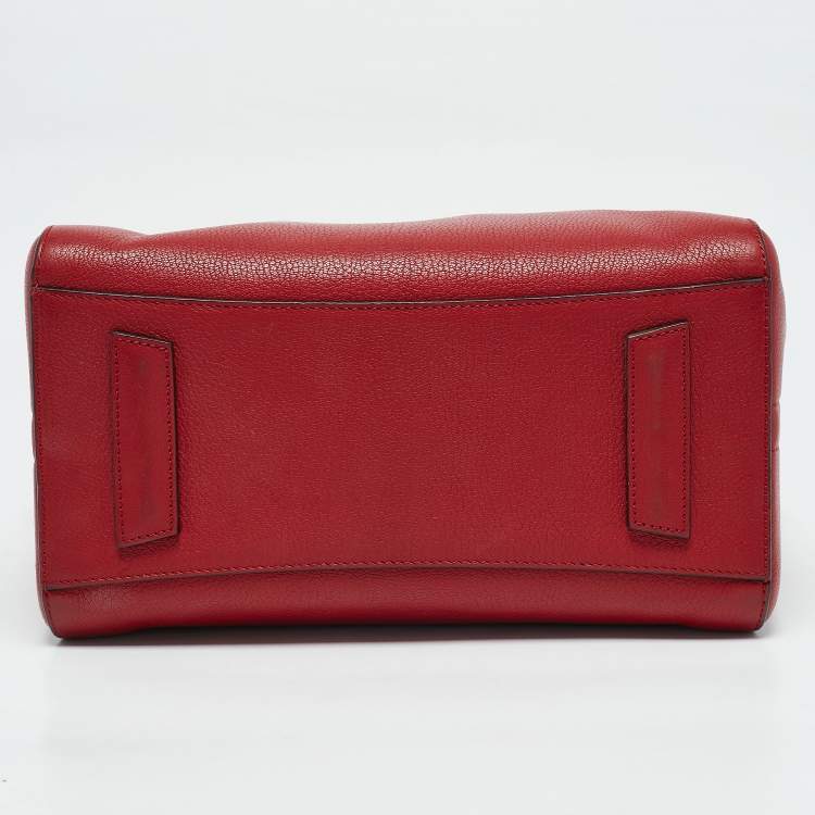 Pre Owned Givenchy Red Leather Small Antigona Satchel