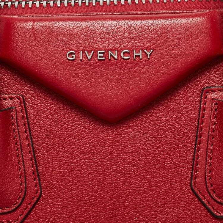 Pre Owned Givenchy Red Leather Small Antigona Satchel