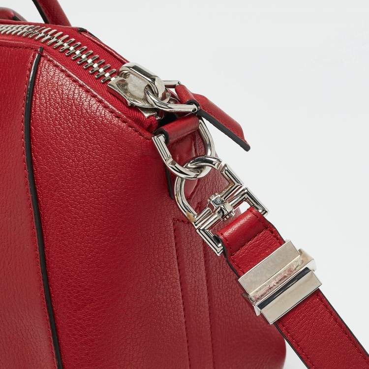 Pre Owned Givenchy Red Leather Small Antigona Satchel