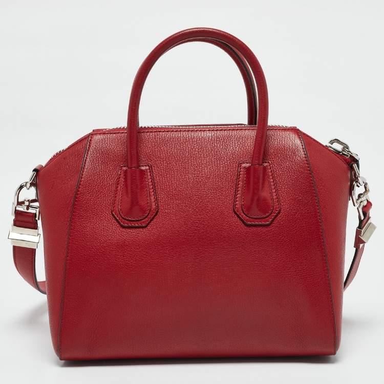 Pre Owned Givenchy Red Leather Small Antigona Satchel