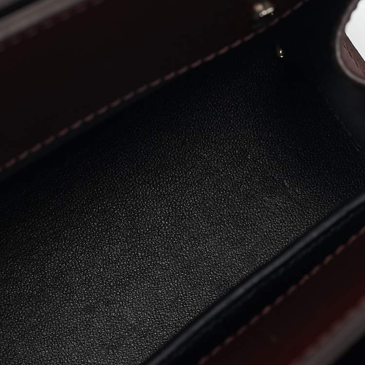 Pre Owned Givenchy Burgundy Leather Mini Horizon Top Handle Bag