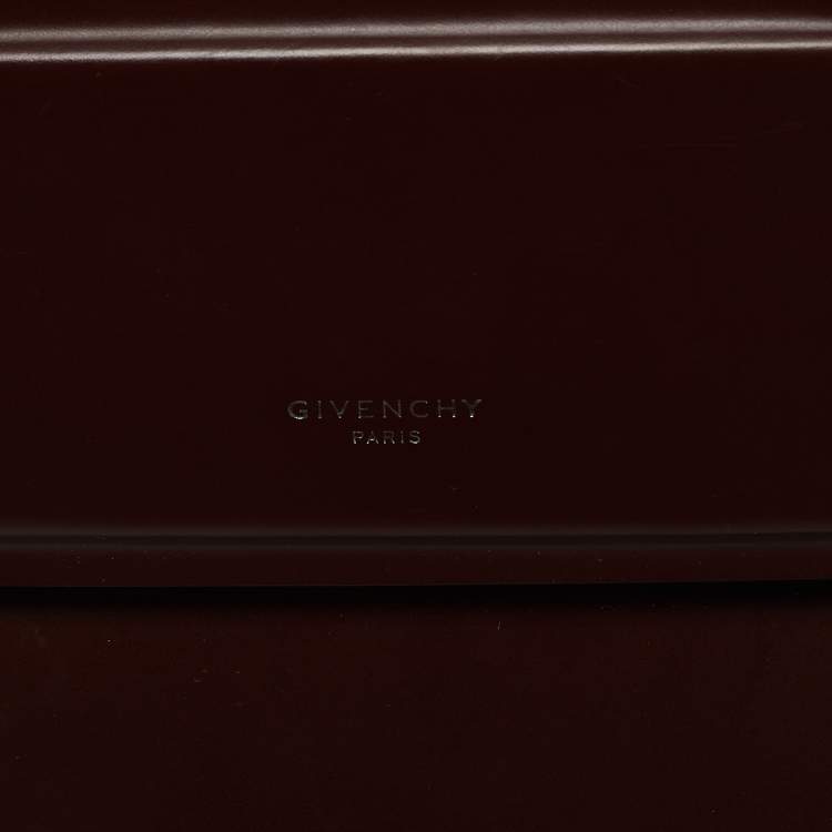 Pre Owned Givenchy Burgundy Leather Mini Horizon Top Handle Bag