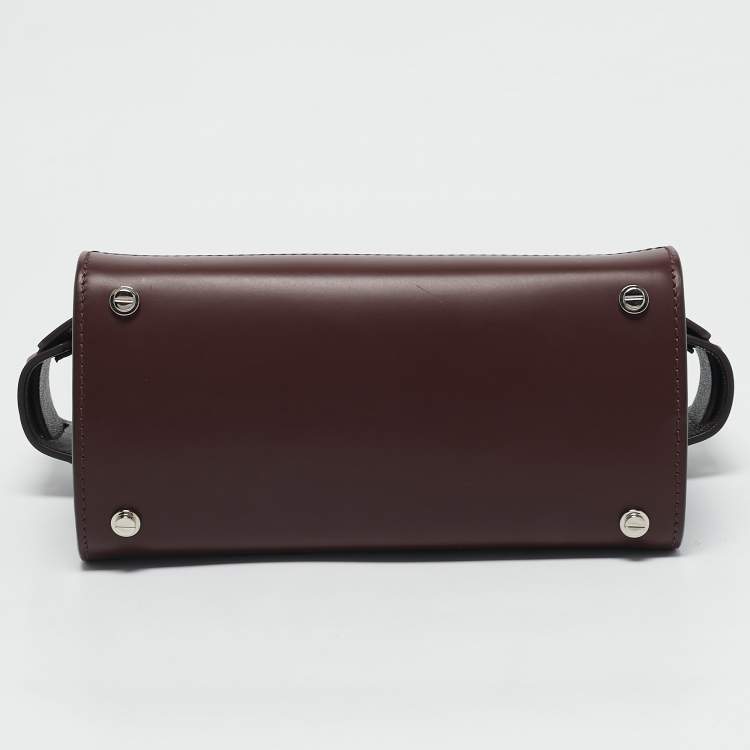 Pre Owned Givenchy Burgundy Leather Mini Horizon Top Handle Bag