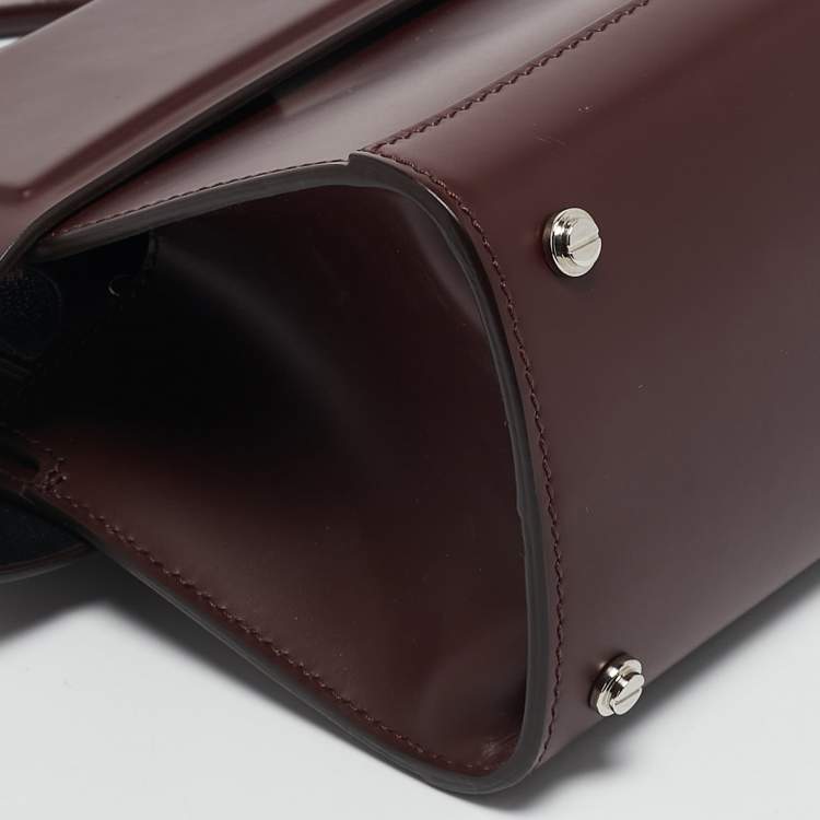 Pre Owned Givenchy Burgundy Leather Mini Horizon Top Handle Bag