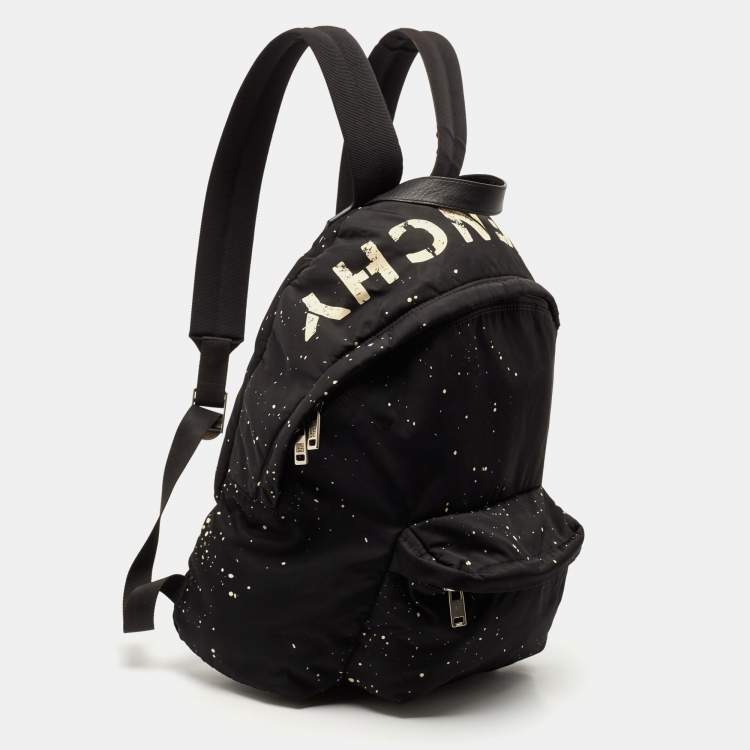 Pre Owned Givenchy Black/White Nylon Splatter Urban Backpack