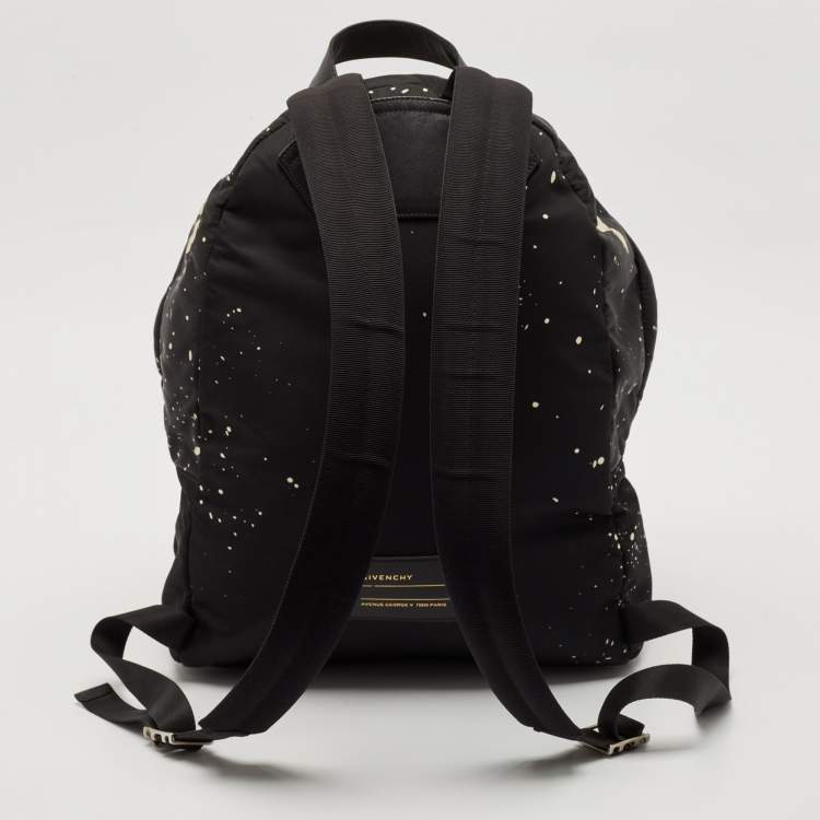 Pre Owned Givenchy Black/White Nylon Splatter Urban Backpack