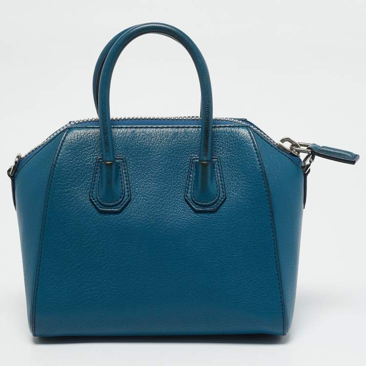 Pre Owned Givenchy Blue Leather Mini Antigona Satchel