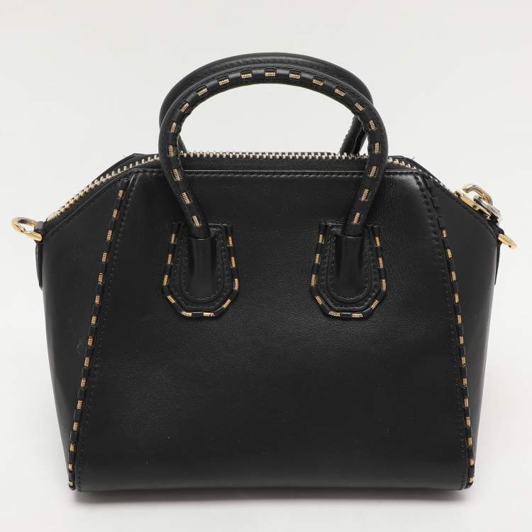 Pre Owned Givenchy Black Leather Mini Antigona Satchel