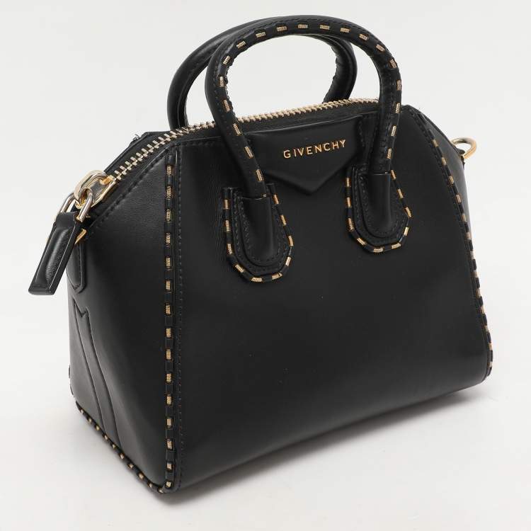 Pre Owned Givenchy Black Leather Mini Antigona Satchel