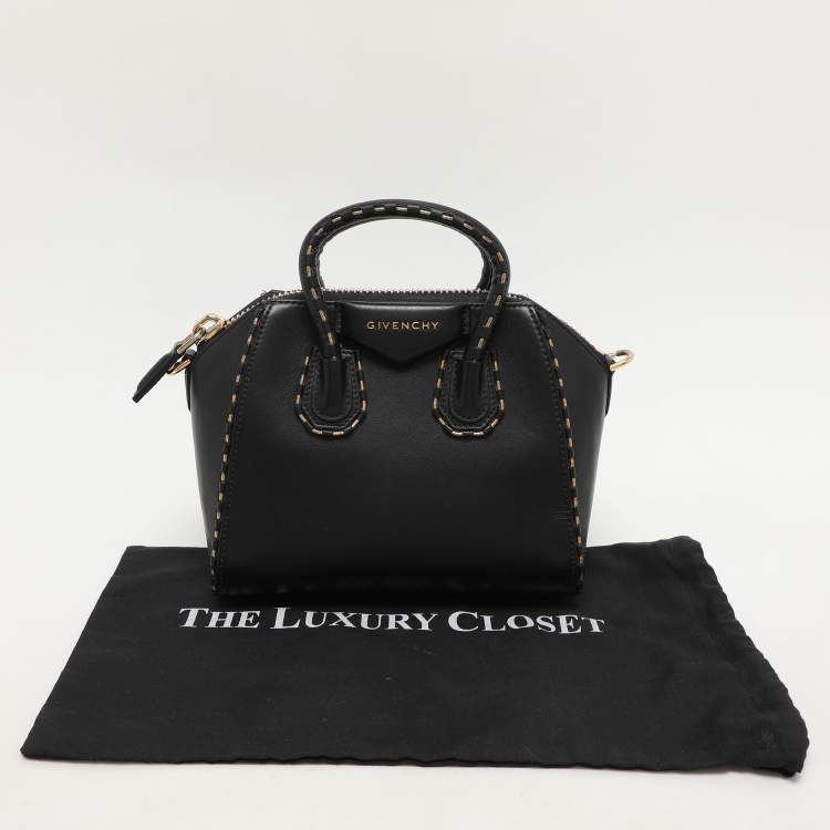 Pre Owned Givenchy Black Leather Mini Antigona Satchel