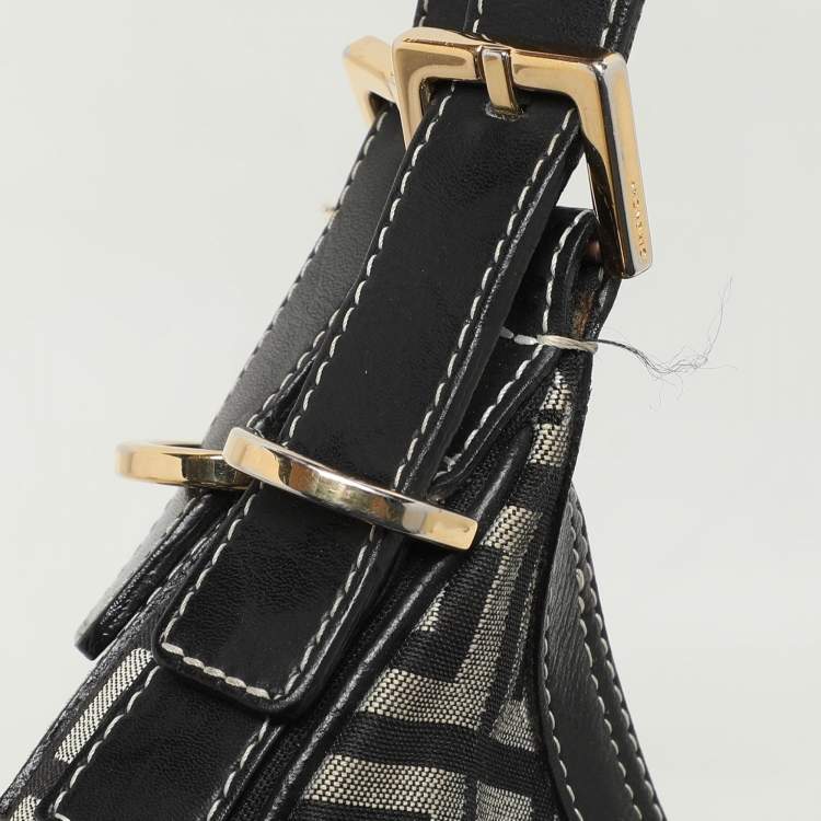 Pre Owned Givenchy Grey/Black Monogram Canvas and Leather Hobo