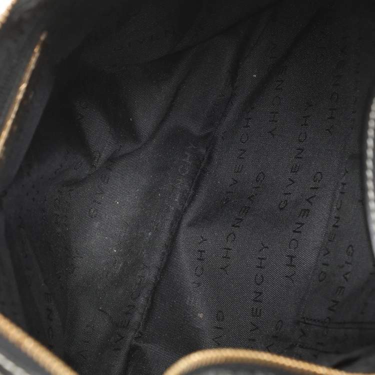 Pre Owned Givenchy Grey/Black Monogram Canvas and Leather Hobo