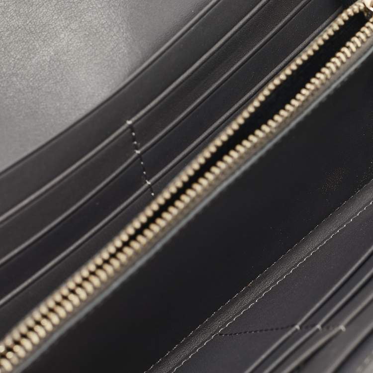 Pre Owned Givenchy Beige/Grey Monogram Canvas and Leather Continental Wallet