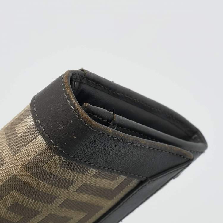 Pre Owned Givenchy Beige/Grey Monogram Canvas and Leather Continental Wallet