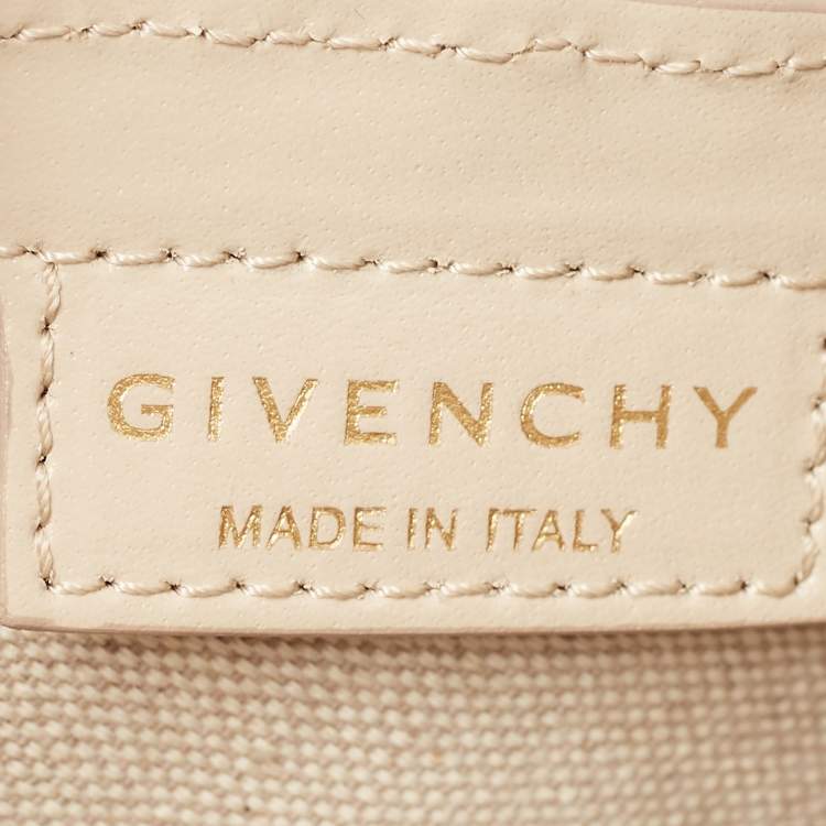 Pre Owned Givenchy Beige Monogram Canvas and Leather Small Cut Out Chain Bag 