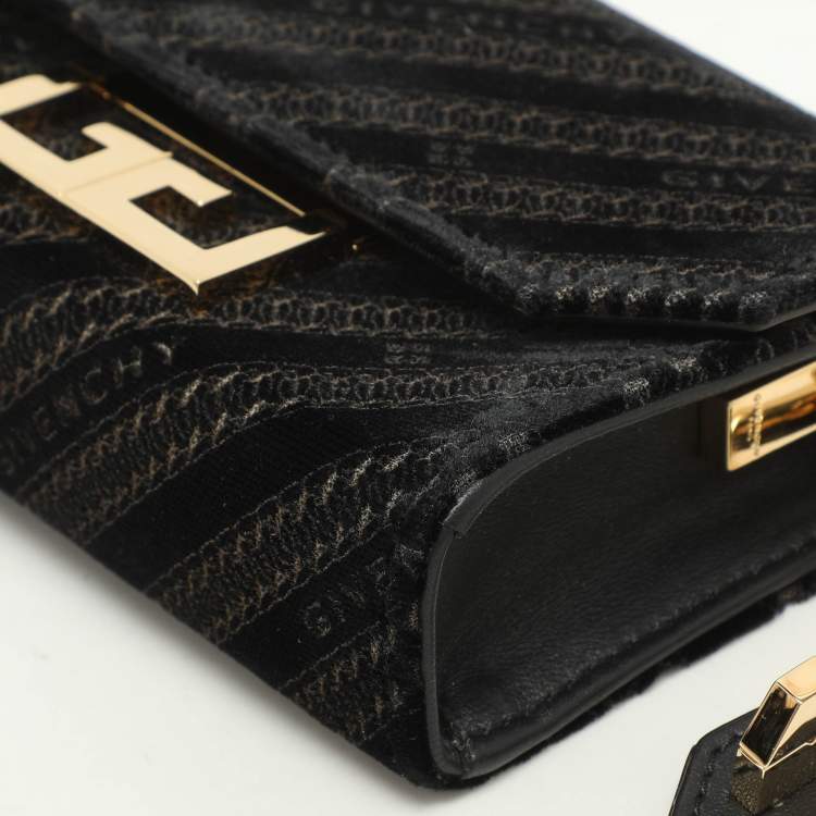 Pre Owned Givenchy Black Velvet Nano Eden Shoulder Bag