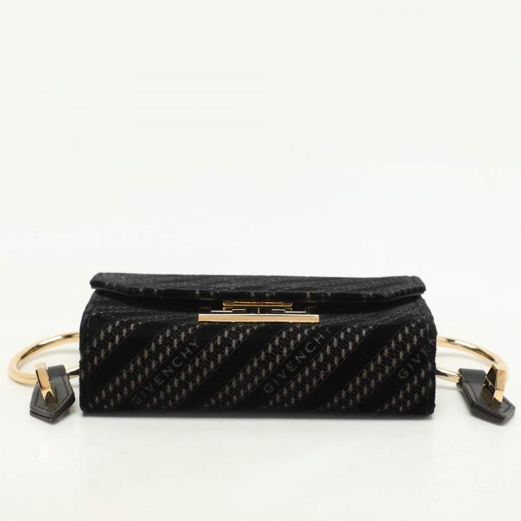 Pre Owned Givenchy Black Velvet Nano Eden Shoulder Bag