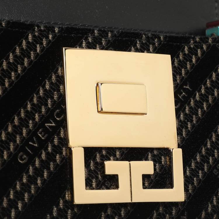 Pre Owned Givenchy Black Velvet Nano Eden Shoulder Bag