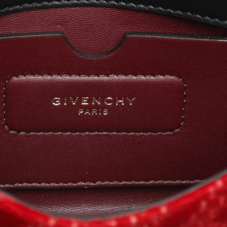Pre Owned Givenchy Red Velvet Mini Eden Shoulder Bag
