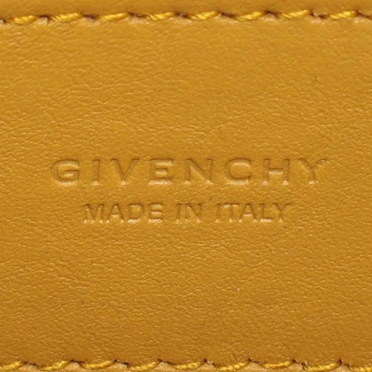 Pre Owned Givenchy Yellow Leather GV3 Crossbody Bag