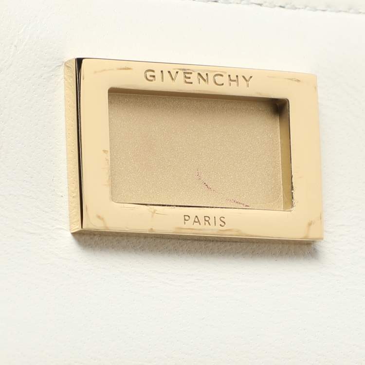 Pre Owned Givenchy White Leather Mini Eden Top Handle Bag