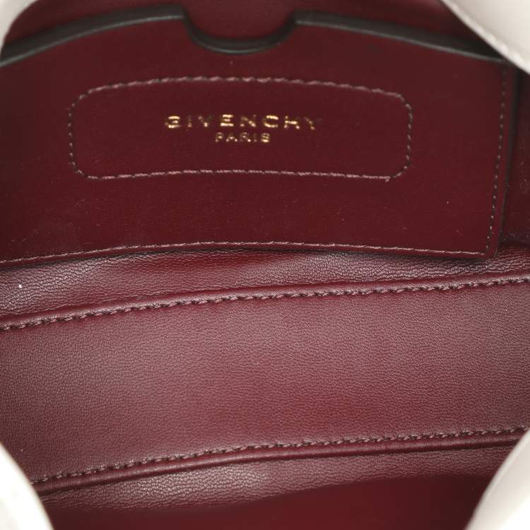 Pre Owned Givenchy White Leather Mini Eden Top Handle Bag