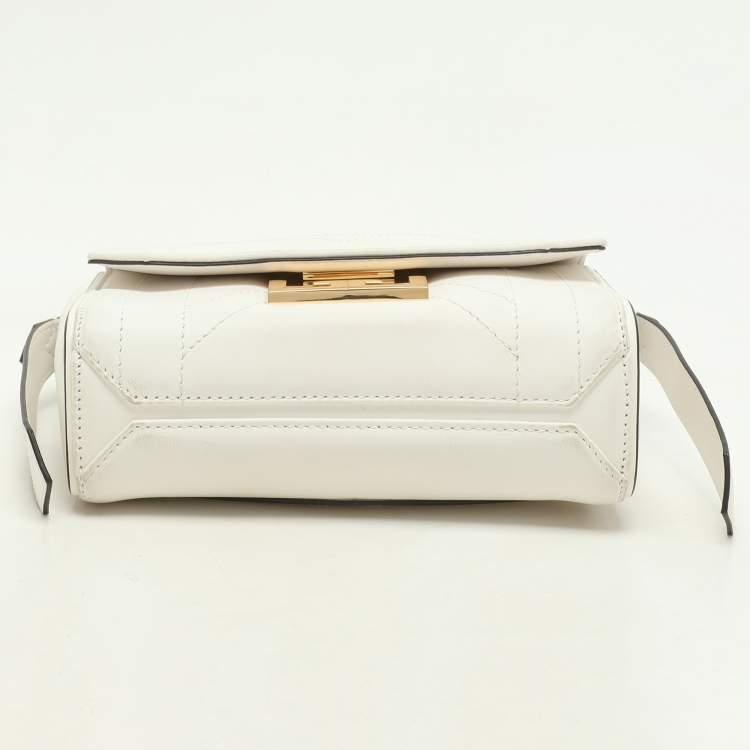 Pre Owned Givenchy White Leather Mini Eden Top Handle Bag