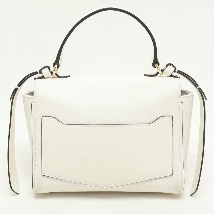 Pre Owned Givenchy White Leather Mini Eden Top Handle Bag