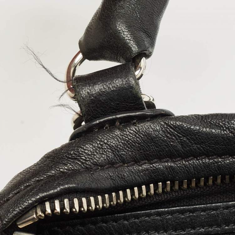 Pre Owned Givenchy Black Crinkled Leather Small Pandora Shoulder Bag