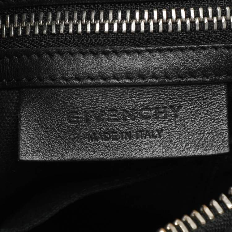 Pre Owned Givenchy Black/Cream Nylon and Leather Small Pandora Shoulder Bag
