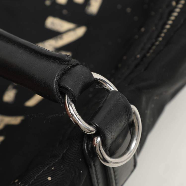 Pre Owned Givenchy Black/Cream Nylon and Leather Small Pandora Shoulder Bag