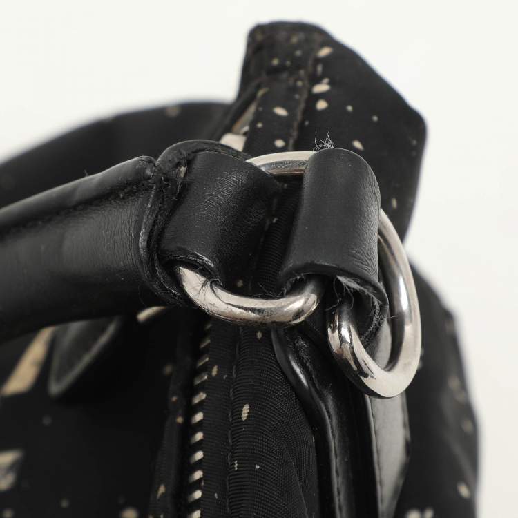 Pre Owned Givenchy Black/Cream Nylon and Leather Small Pandora Shoulder Bag