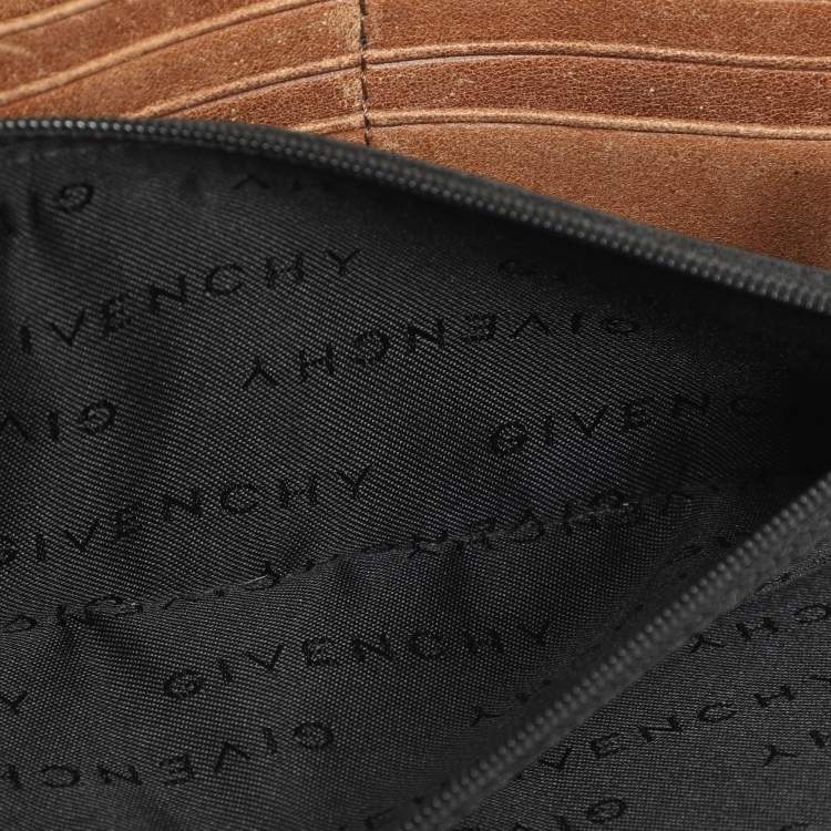 Pre Owned Givenchy Brown Nubuck Leather Flap Continental Wallet