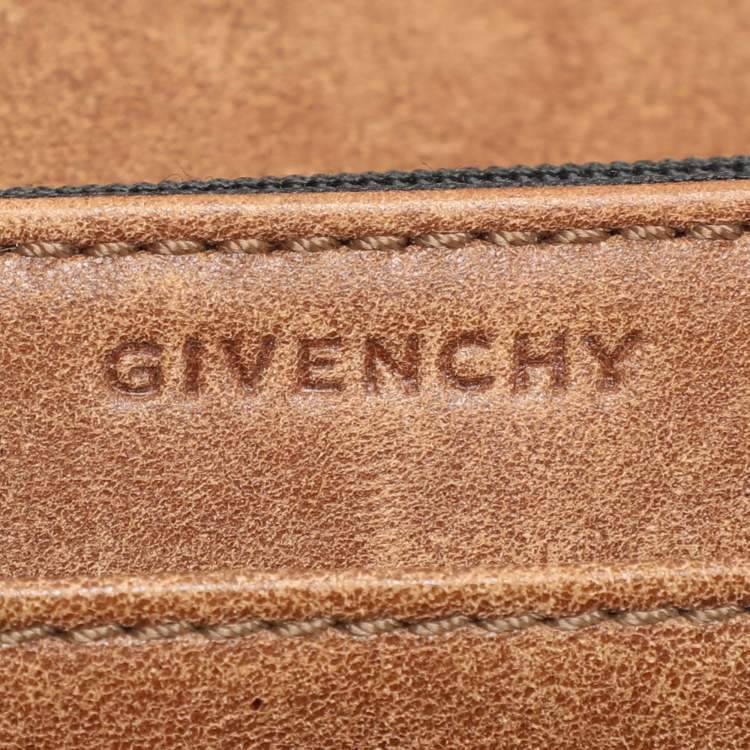 Pre Owned Givenchy Brown Nubuck Leather Flap Continental Wallet