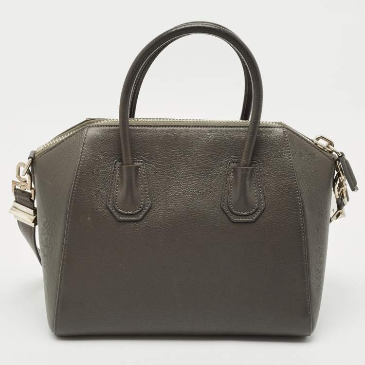 Pre Owned Givenchy Grey Leather Small Antigona Satchel