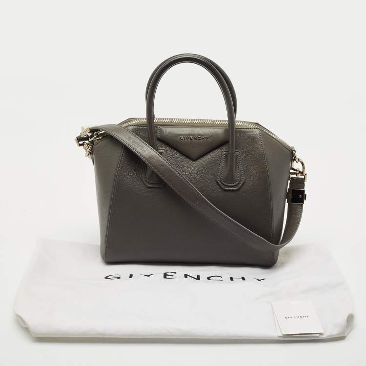 Pre Owned Givenchy Grey Leather Small Antigona Satchel