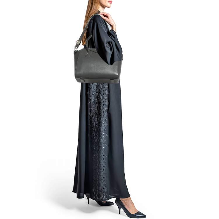Pre Owned Givenchy Grey Leather Small Antigona Satchel
