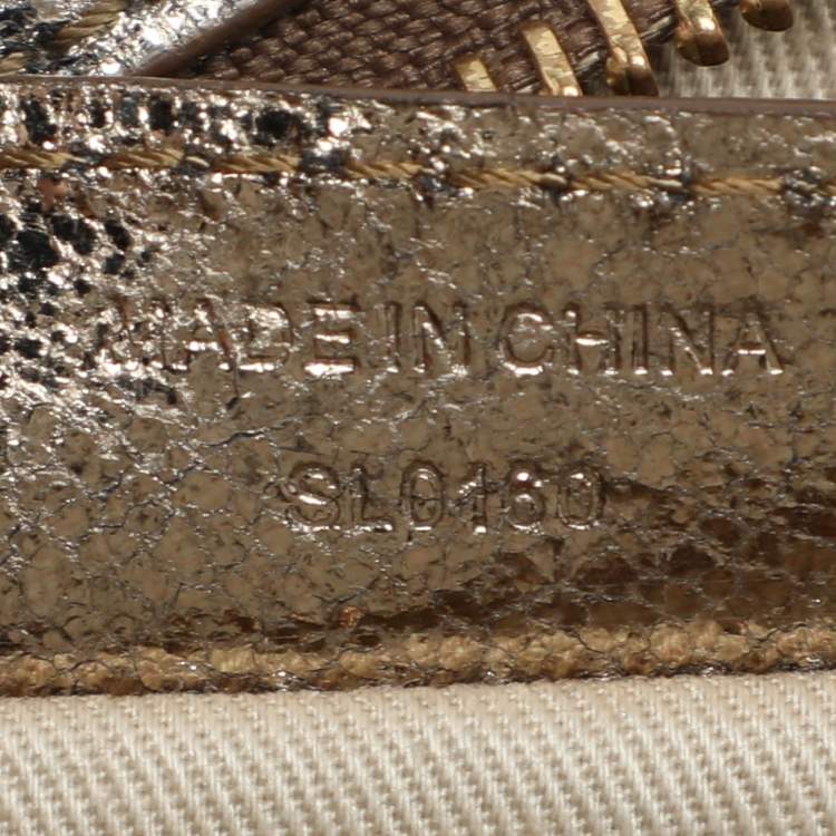 Pre Owned Givenchy Gold Crinkled Leather Hobo