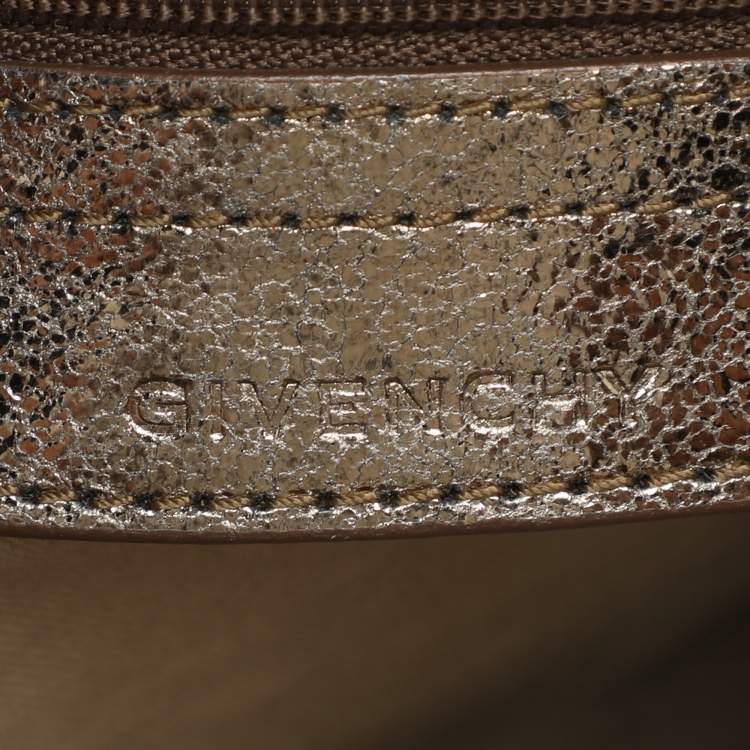 Pre Owned Givenchy Gold Crinkled Leather Hobo