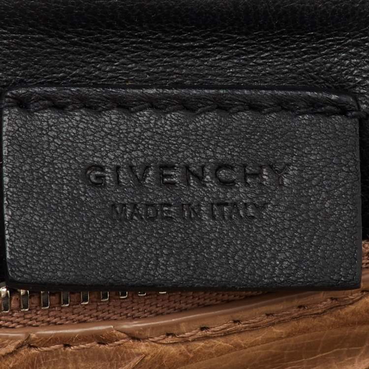Pre Owned Givenchy Beige Python Leather Pandora Wristlet Clutch