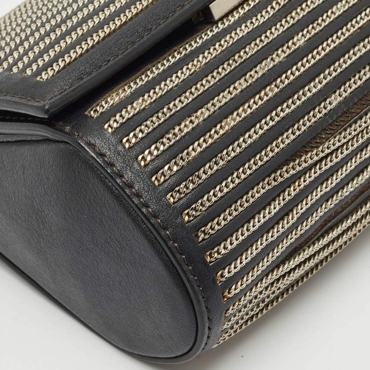Pre Owned Givenchy Black Leather Micro Chain Pandora Box Bag
