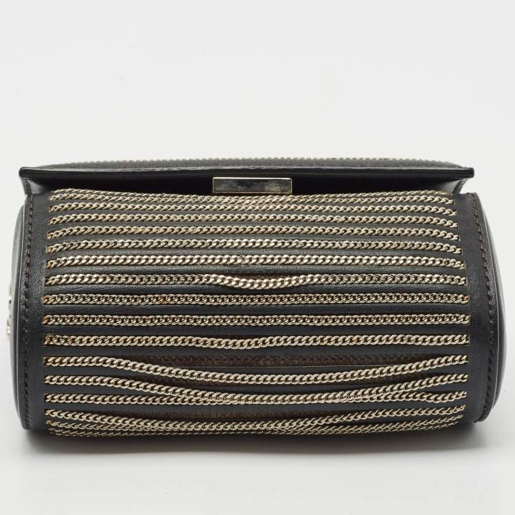 Pre Owned Givenchy Black Leather Micro Chain Pandora Box Bag
