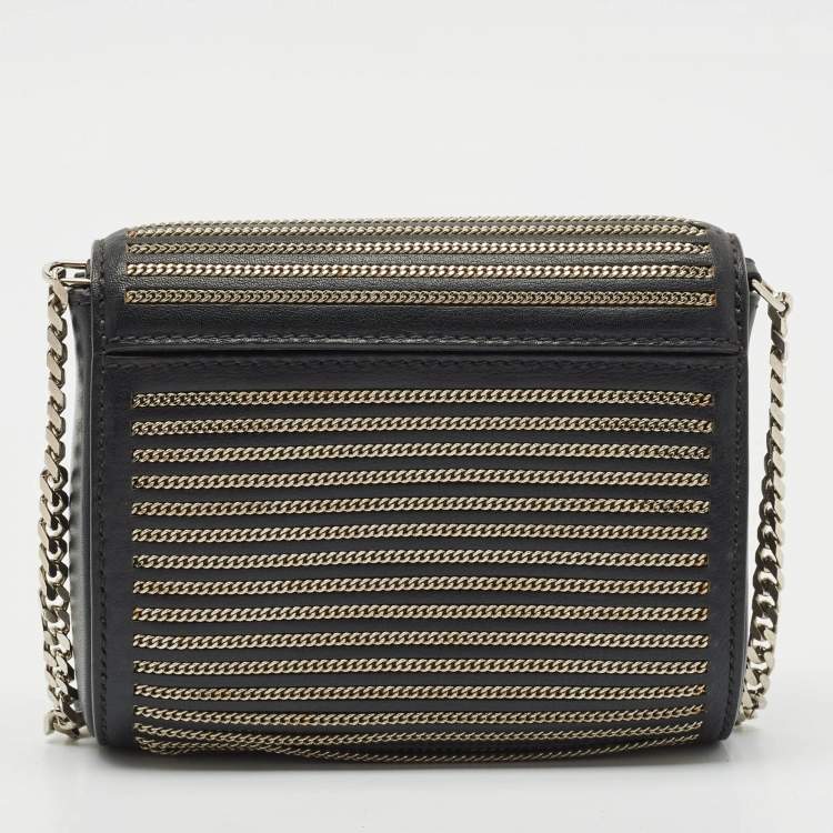 Pre Owned Givenchy Black Leather Micro Chain Pandora Box Bag