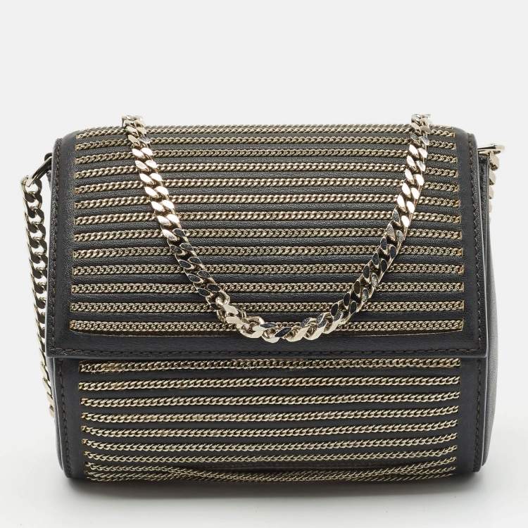 Pre Owned Givenchy Black Leather Micro Chain Pandora Box Bag