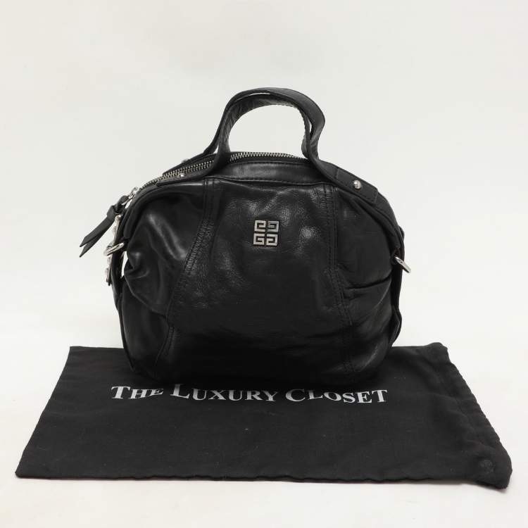 Pre Owned Givenchy Black Leather Satchel