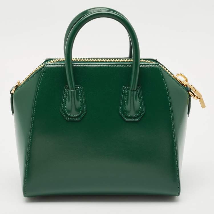 Pre Owned Givenchy Green Leather Mini Antigona Satchel